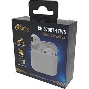 Наушники внутриканальные беспроводные Ritmix RH-870BTH TWS white