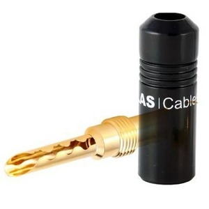 Разъем "Банана" Atlas Cables Z-plug Screw черный с белым