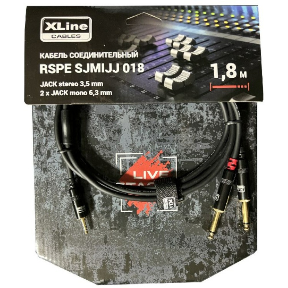 Кабель аудио 1xJack - 2xJack Xline Cables RSPE SJMIJJ018 1.8m