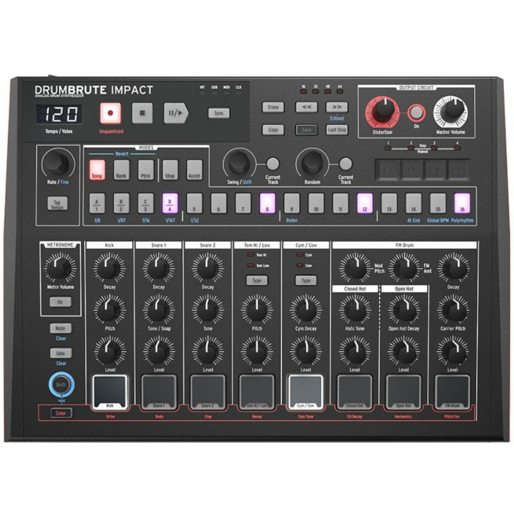 Аналоговый синтезатор Arturia DrumBrute Impact Noir