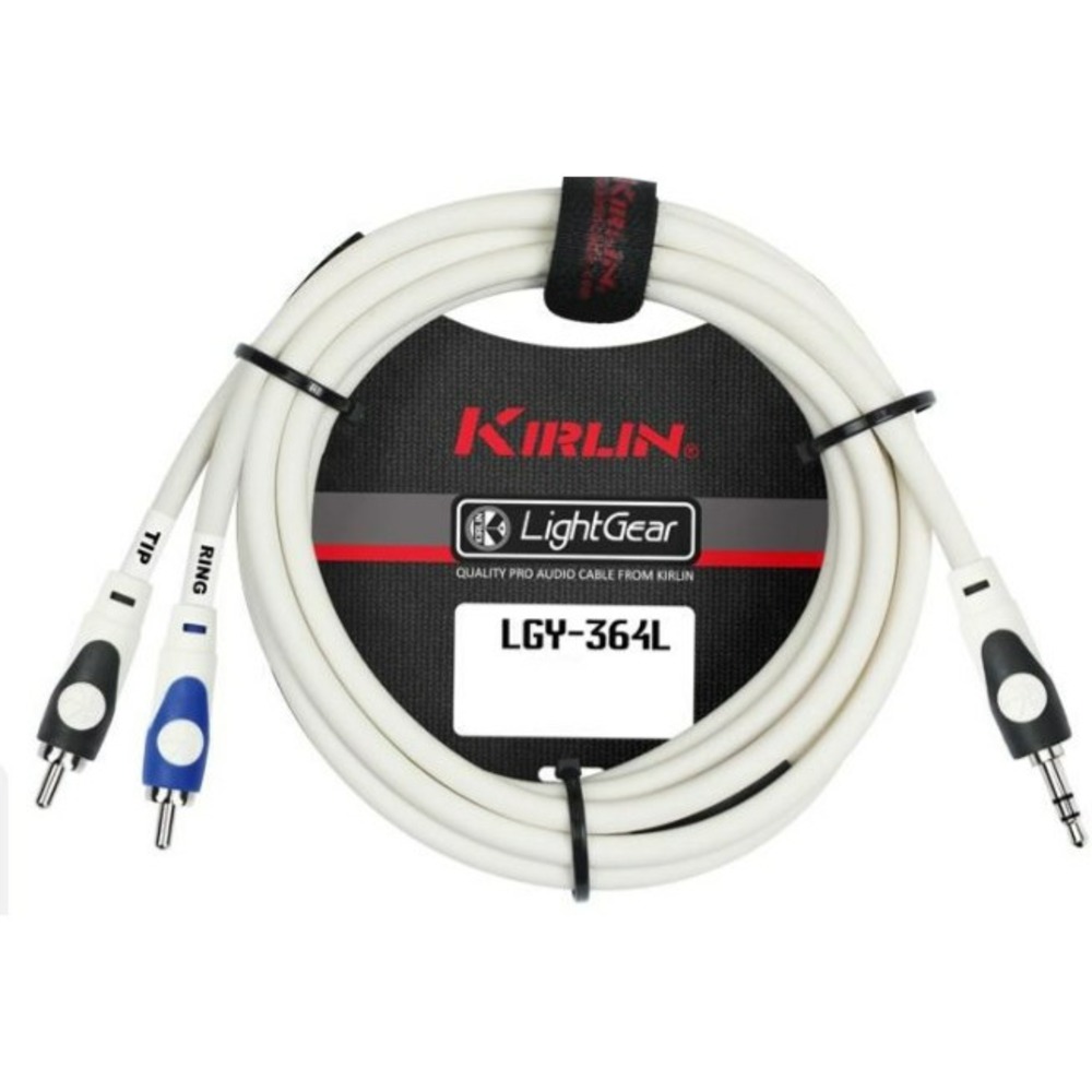 Кабель аудио 1xMini Jack - 2xRCA Kirlin LGY-364L 0.3M WH 0.3m