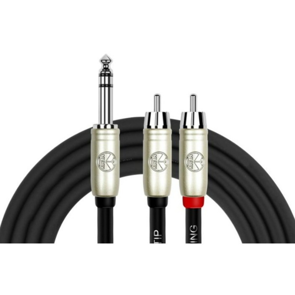 Кабель аудио 1xJack - 2xRCA Kirlin Y-344PR 1M BK 1.0m