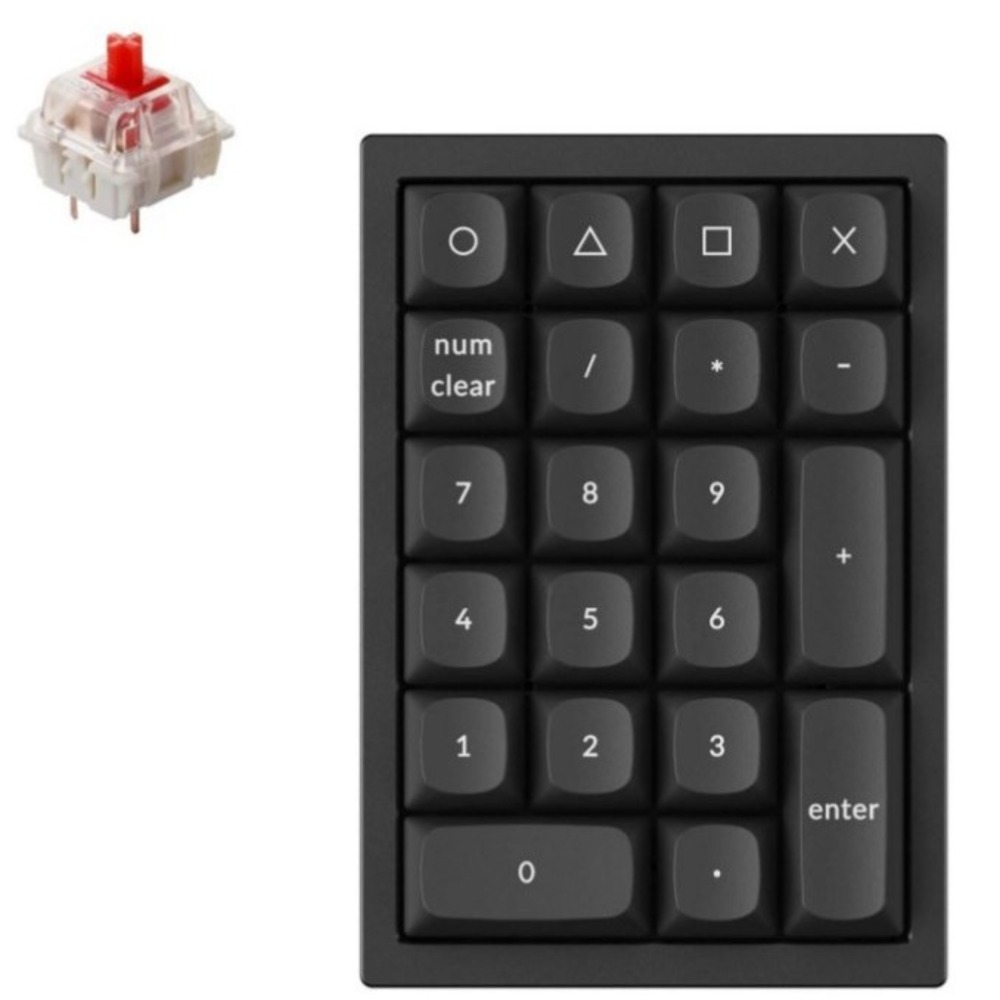 Клавиатура игровая Keychron Q0 цифровой блок алюминиевый корпус RGB подсветка Gateron G Pro Red Switch Hot Swap Black