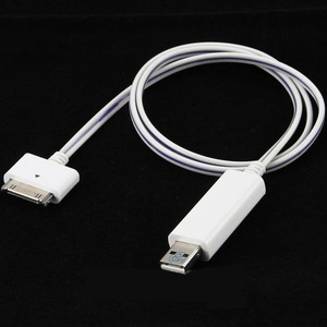 Кабель USB 2.0 Тип A - 30-pin Ultimate Audio 30-pin to USB Cable White (Blue Light) 0.8m