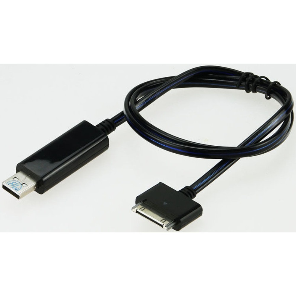 Кабель USB 2.0 Тип A - 30-pin Ultimate Audio 30-pin to USB Cable Black (Blue Light) 0.8m