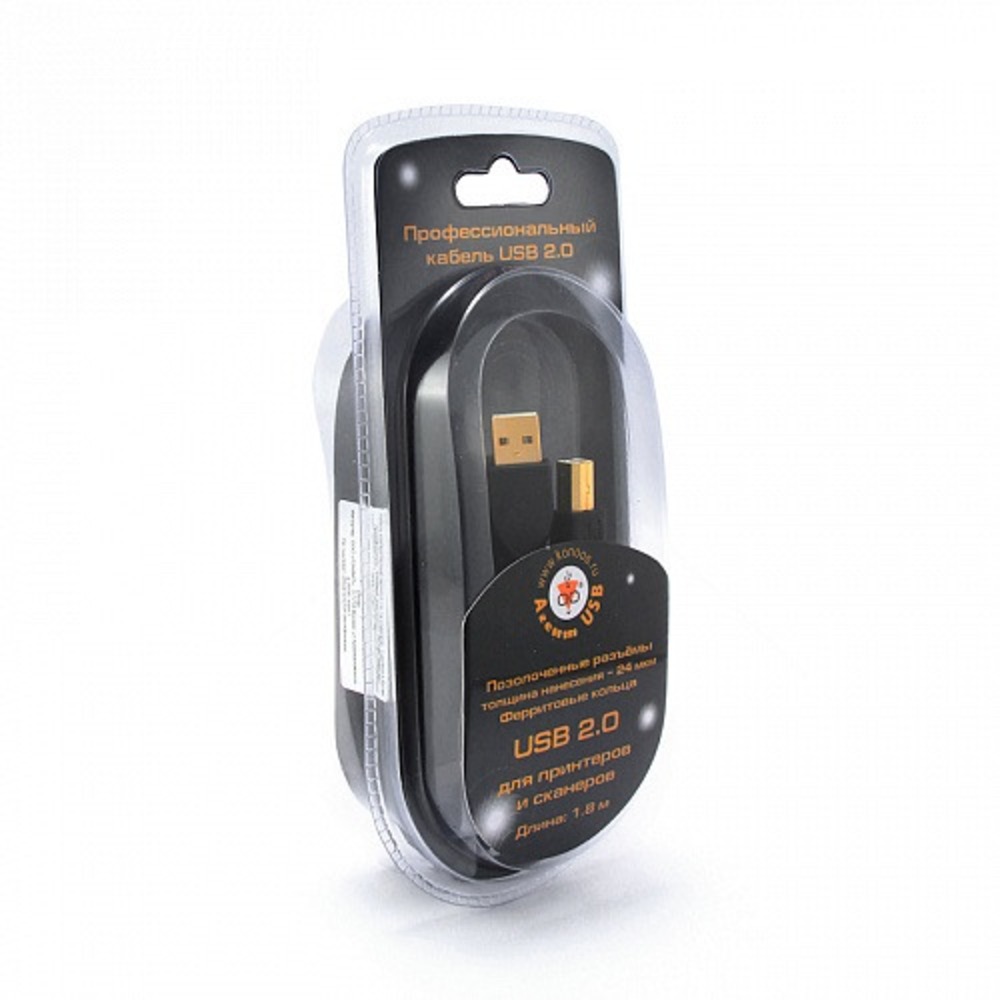 Кабель USB 2.0 Тип A - B Konoos KC-USB2-AMBM-1.8 1.8m