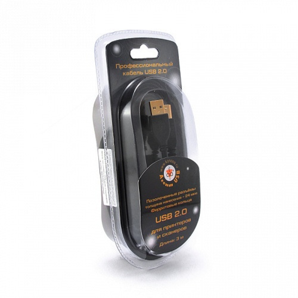Кабель USB 2.0 Тип A - B Konoos KC-USB2-AMBM-3 3.0m