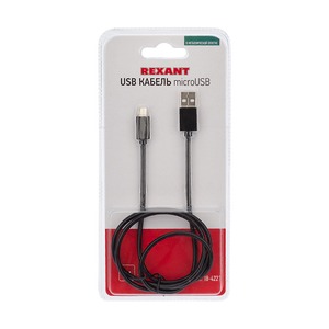 USB кабель microUSB Noname 18-4221 в металлической оплетке черный 1м (5 штук)