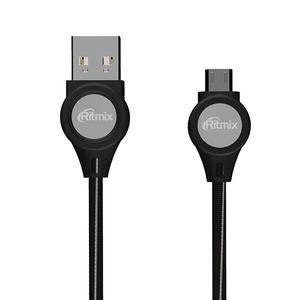 Кабель USB - MicroUSB Ritmix RCC-419 Black 1.0m