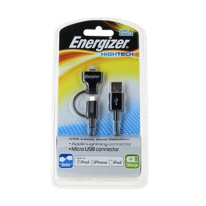 Кабель USB 2.0 Тип A - Lightning Energizer LCAEHUSYDUAL2 0.9m