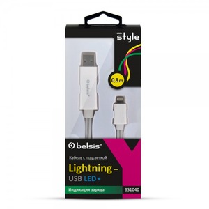 Кабель USB 2.0 Тип A - Lightning Belsis BS1040 0.8m