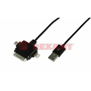 Кабель USB 2.0 Тип A - Lightning Rexant 18-4050 черный (1 штука) 1.0m