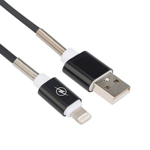 USB кабель Rexant 18-7012 для iPhone 5/6/7/8/Х моделей, черный силикон, 1 метр (10 штук)