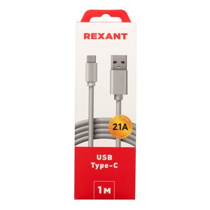 Кабель Rexant 18-1895 USB-Type-C 2 A, белый ПВХ 1.0m
