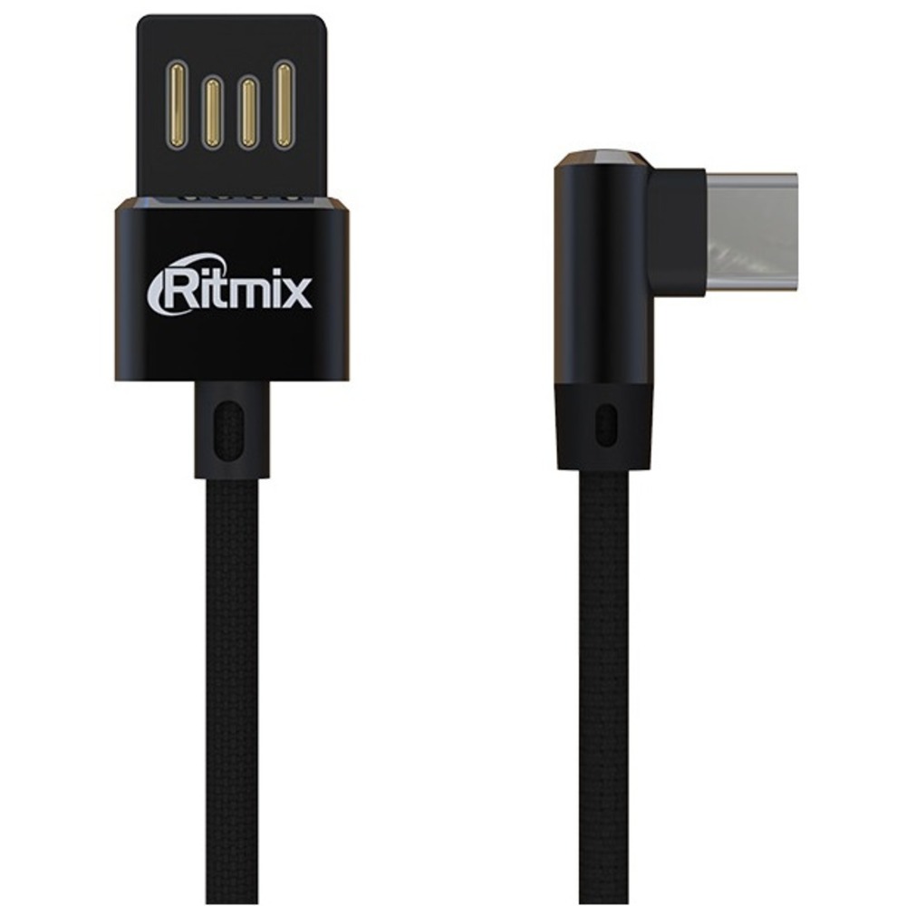Кабель USB - TypeC Ritmix RCC-438 Black 1.0m