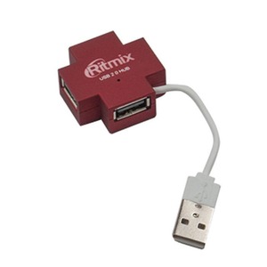Хаб USB Ritmix CR-2404 Red