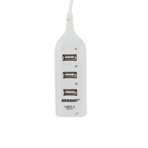 Разветвитель USB 2.0 Rexant 18-4105-1 на 4 порта белый