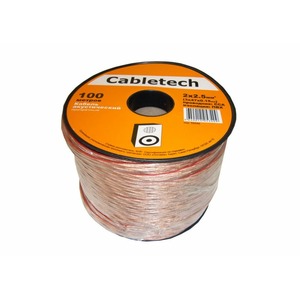 Кабель акустический на катушке Cabletech 55546 2*2.5мм2 (3*47*0.15мм) CCA, 100м, пласт., прозрачный