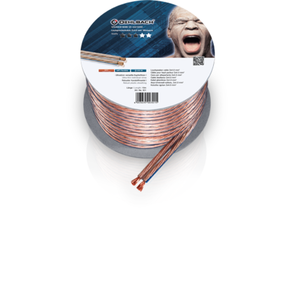 Кабель акустический на катушке Oehlbach 301 Performance Speaker Wire SP-40 Transparent 10.0m