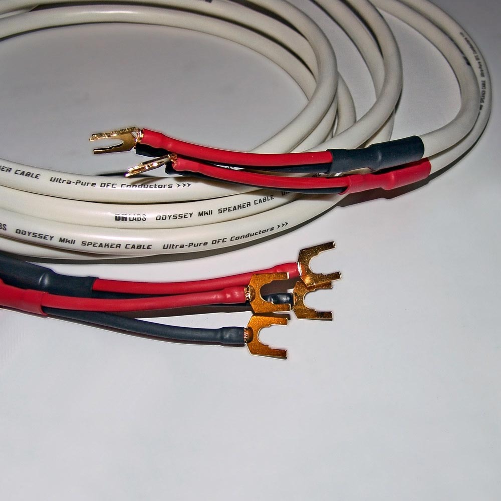 Акустический кабель Bi-Wire Spade - Spade DH Labs Odyssey mkII Spade SP-10 Gold Bi-Wire 2.0m
