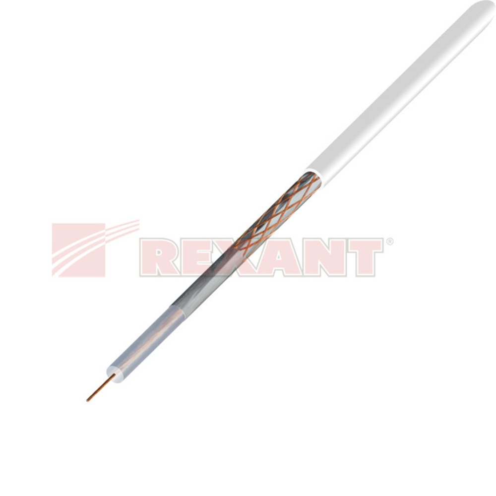 Антенный кабель в нарезку Rexant 01-2001 RG-58A/U (50 Ом) белый (1 метр)