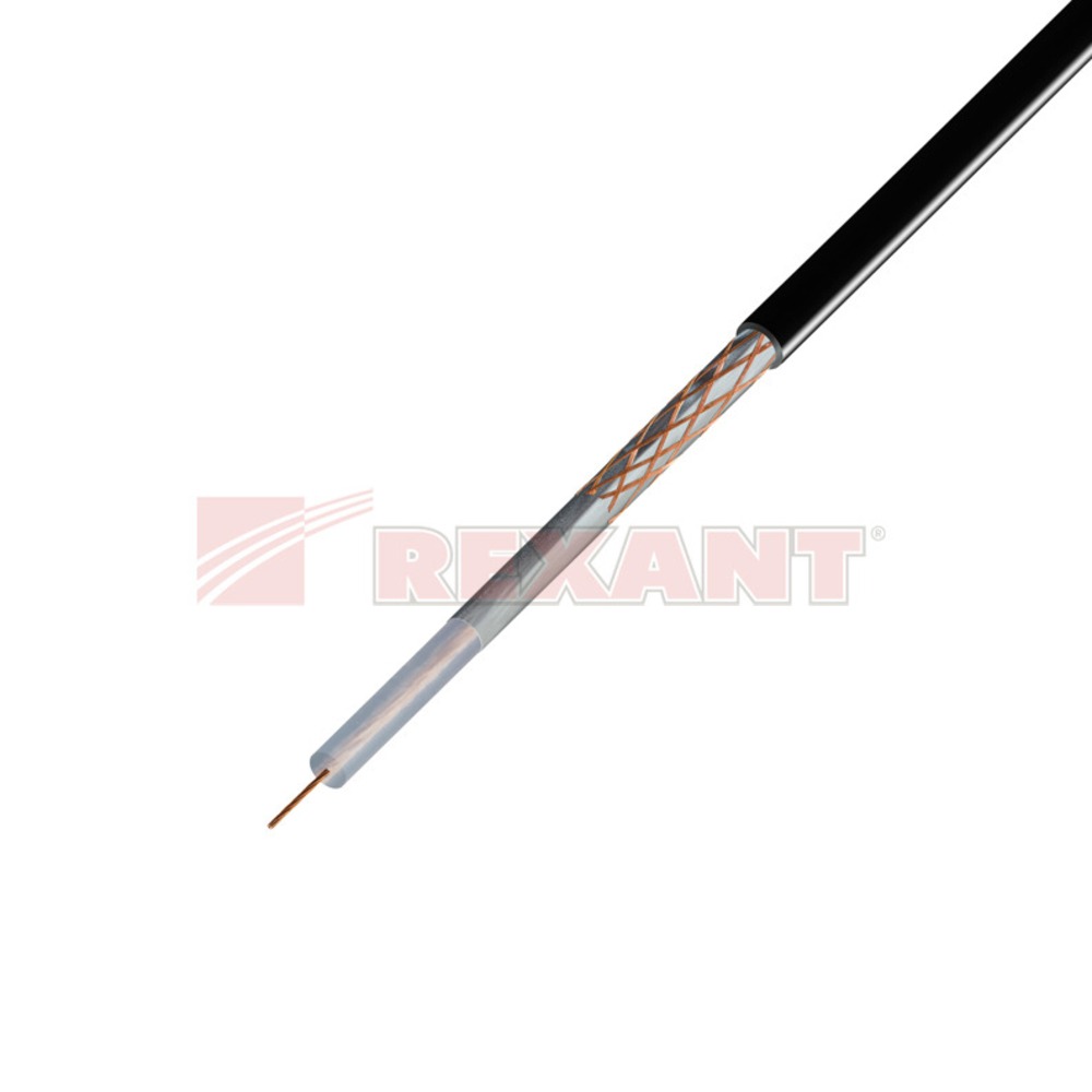 Антенный кабель в нарезку Rexant 01-2003 RG-58A/U (50 Ом) черный (1 метр)