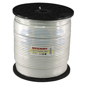 Антенный кабель в нарезку Rexant 01-2203 RG-6U (75 Ом) белый (1 метр)