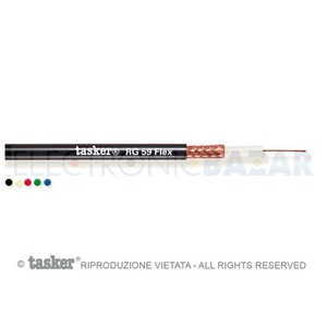 Антенный кабель в нарезку Tasker RG 59 FLEX-BLACK