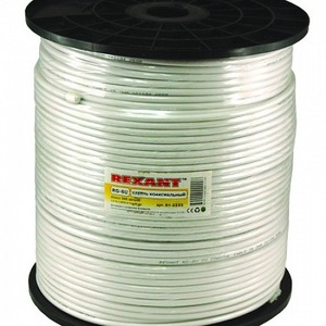 Антенный кабель в нарезку Rexant 01-3001 RG-11U (75 Ом) белый (305 метров)
