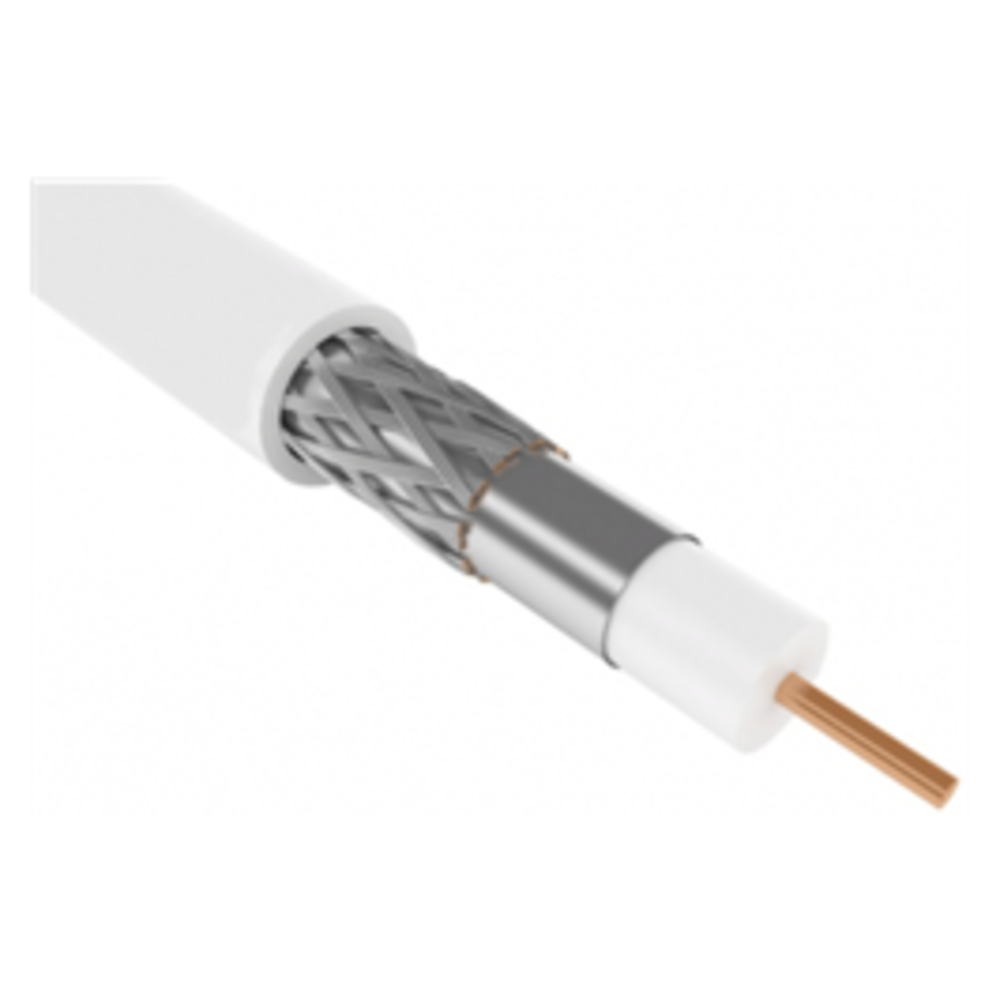 Антенный кабель в нарезку Rexant 01-2201 RG-6U, (64%), 75 Ом, белый (100 метров)