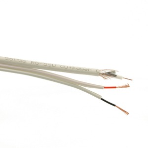 Антенный кабель в нарезку NETKO 55058 RG-59U (CU, CCA) +2x0.75мм2 CCA мн/ж, КВОС, внутренний, белый