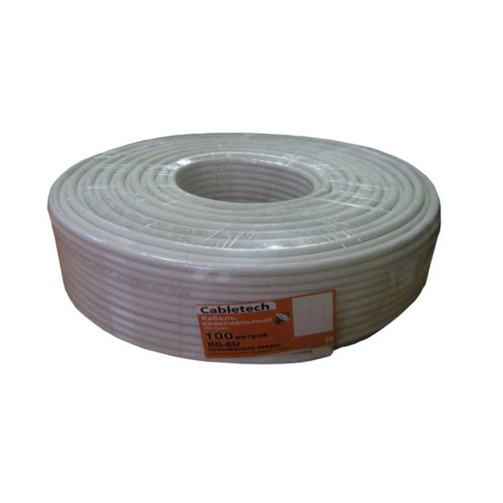 Антенный кабель в нарезку Cabletech 54801 RG-6U (CCS, 48AL), белый