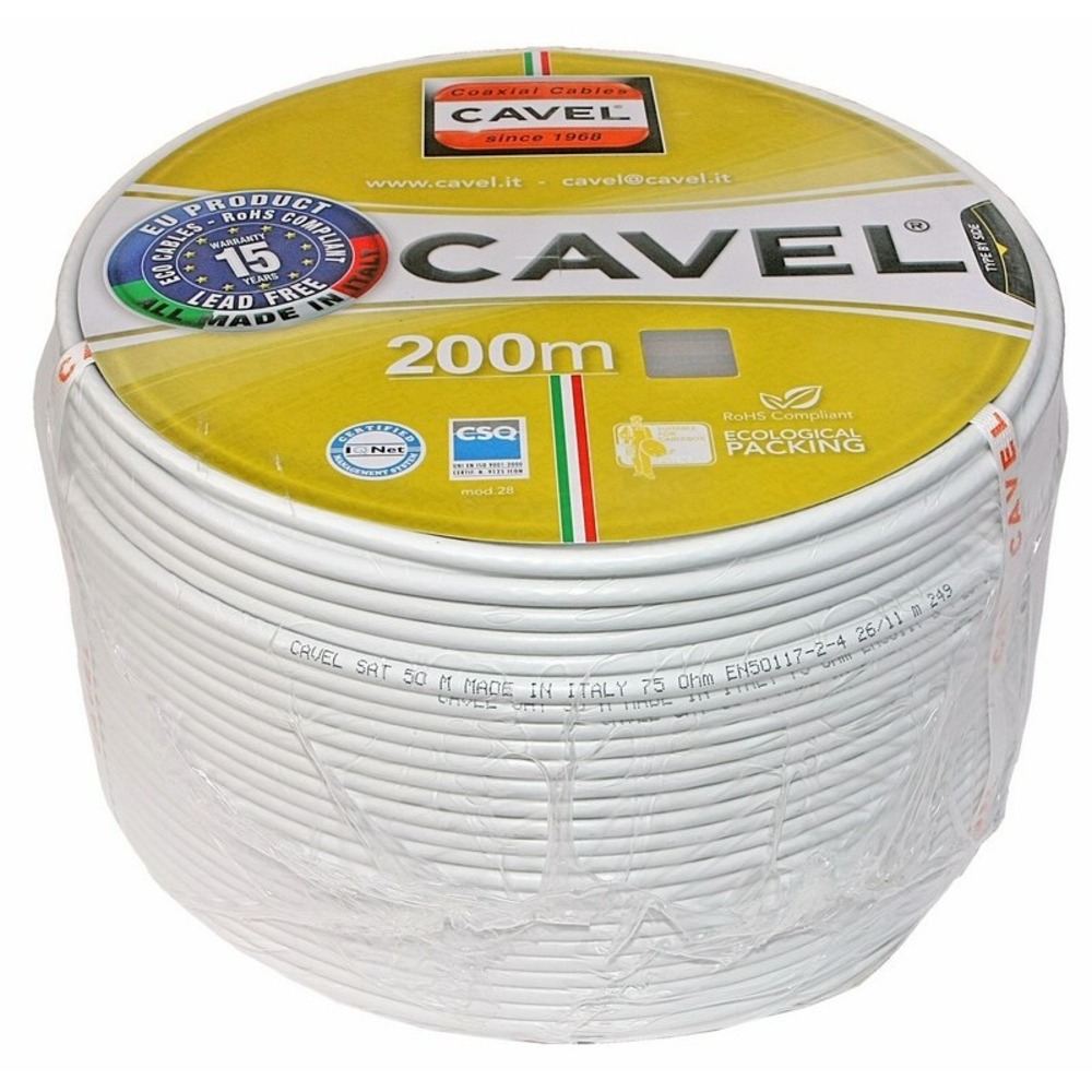 Кабель коаксиальный Cavel 01-2432-2 SAT 703 B, бухта 100 м, черный