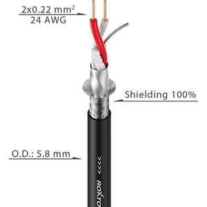 Кабель DMX в нарезку Roxtone DMX022/200 Black 200.0m