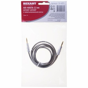 Кабель аудио 1xMini Jack - 1xMini Jack Rexant 18-4091 металлической оплетке 1.0m