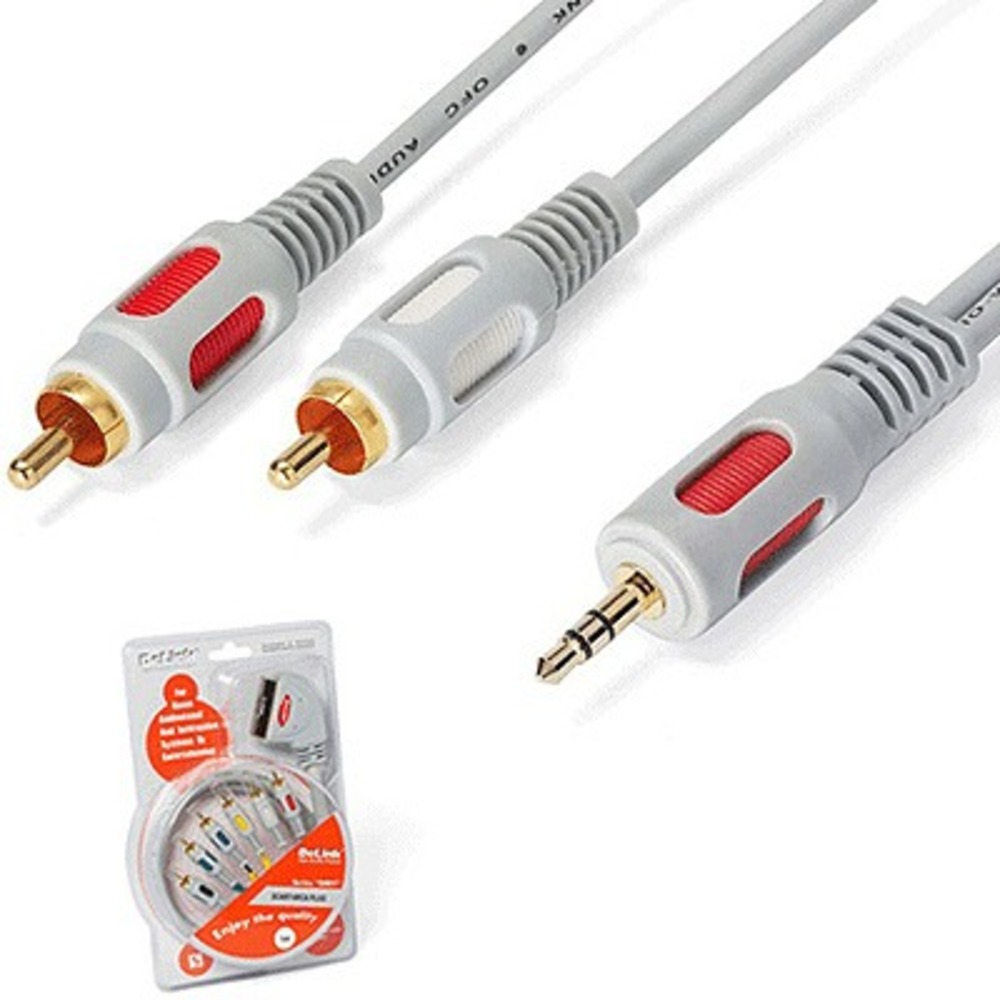 Кабель аудио 1xMini Jack - 2xRCA DeLink MiniJack-2RCA Gray 15.0m