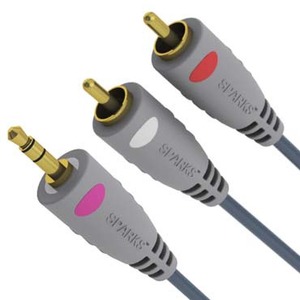 Кабель аудио 1xMini Jack - 2xRCA Sparks SG1136 1.8m