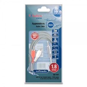 Кабель аудио 1xMini Jack - 2xRCA Belsis BW1447 1.8m