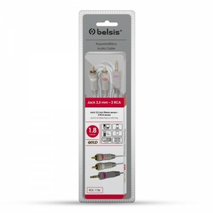 Кабель аудио 1xMini Jack - 2xRCA Belsis BGL1136 1.8m
