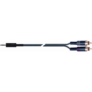 Кабель аудио 1xMini Jack - 2xRCA QUIK LOK STR612-2 BK 2.0m