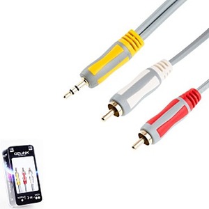 Кабель аудио 1xMini Jack - 2xRCA DeLink MiniJack-2RCA Gray (NEW) 10.0m