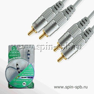 Кабель аудио 2xRCA - 2xRCA DeLink 2RCA-2RCA Metall Gray 1.5m