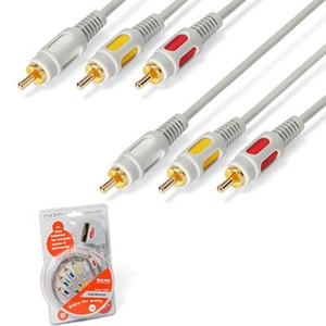 Кабель видео 3xRCA - 3xRCA DeLink 3RCA-3RCA Gray 1.5m