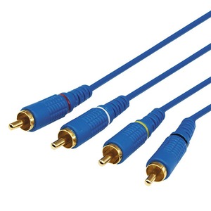 Шнур 4 RCA - 4 RCA Rexant 17-0304-1 длина 3 метра, синий (10 штук)