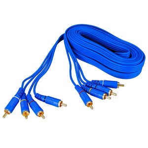 Шнур 4 RCA - 4 RCA Rexant 17-0305-1 длина 5 метров, синий (5 штук)