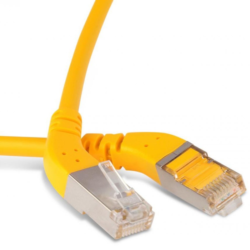Кабель Патч-корд Hyperline PC-APM-STP-RJ45/L45-RJ45/L45-C5e-1M-LSZH-YL 1.0m