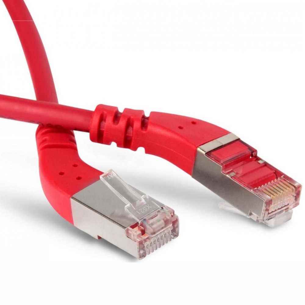 Кабель Патч-корд Hyperline PC-APM-STP-RJ45/L45-RJ45/L45-C5e-1M-LSZH-RD 1.0m
