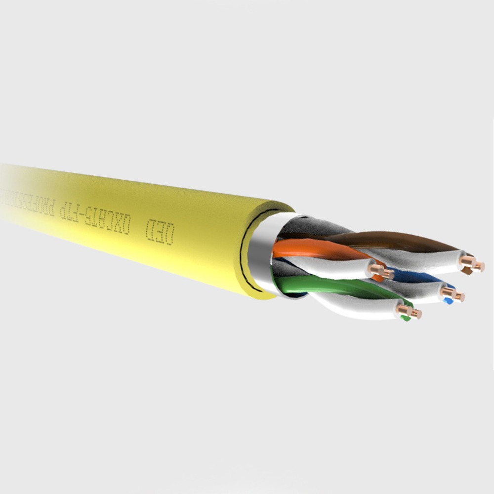 Кабель витая пара на катушке QED (QE4060) Professional QXCAT5e-FTP LSOH Yellow 200m