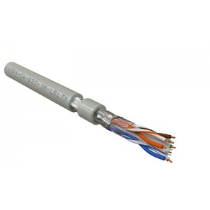Кабель витая пара F/UTP Hyperline FUTP4-C6-S23-IN-LSLTX-GY-305 (305 м)