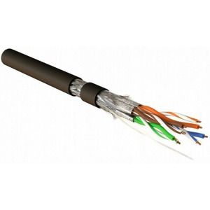 Кабель витая пара, экранированная Hyperline SFTP4-C7A-S23-OUT-PE-BK-500 (500м)